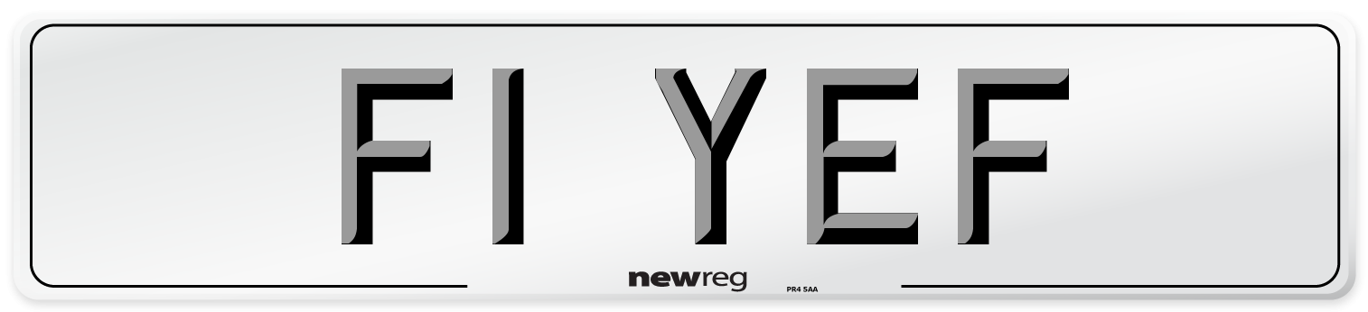 F1 YEF Number Plate from New Reg